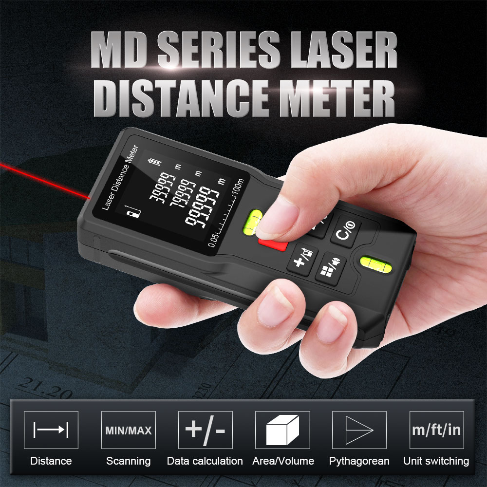 Laser Distance Meter With Bubble Level - BOAYAL Laser Distance Meter with 2