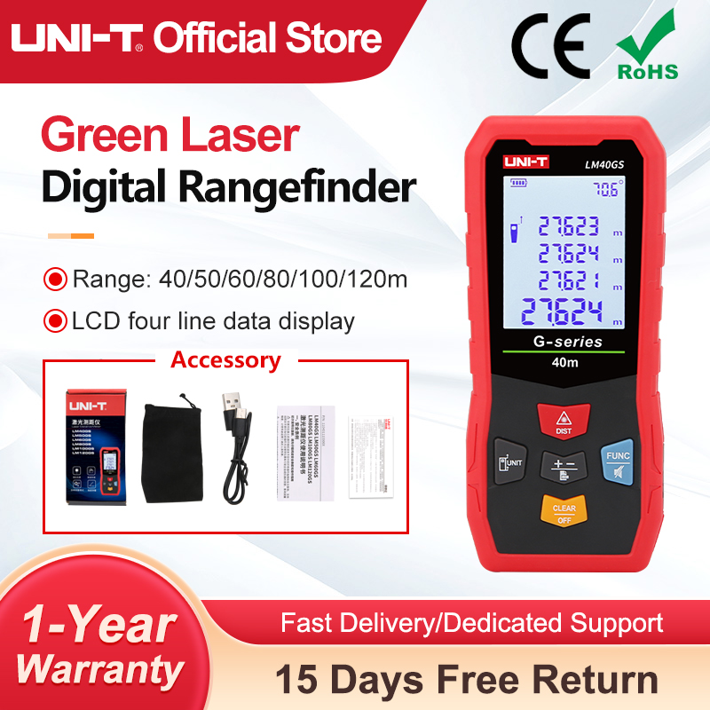 Laser Distance Meter 100M - UNI-T Green Laser Distance Meter LM-GS