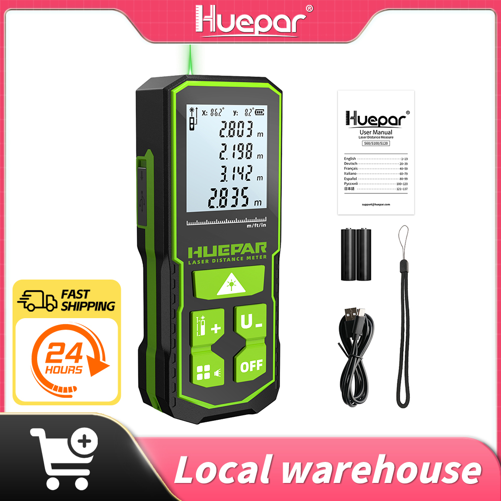 Laser Distance Meter 100M - Huepar Laser Rangefinder Digital Laser Distance