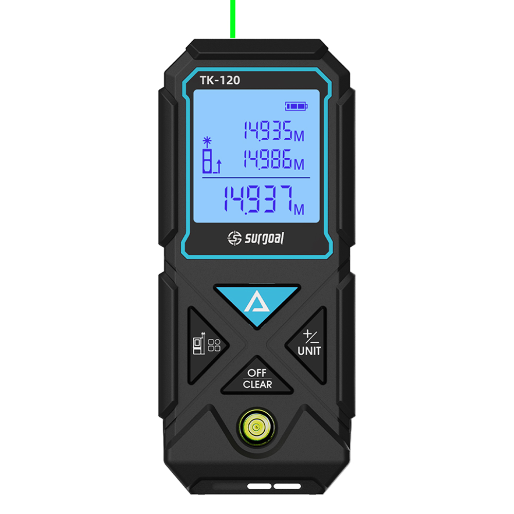 Laser Distance Meter With Bubble Level - Strong Green Laser 120m Type-C Rechargeable