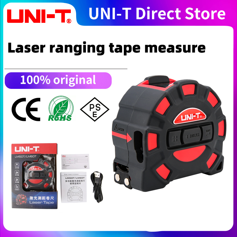 Laser Distance Meter 2 In 1 Tape - UNI-T LM50T LM60T Laser Rangefinder 2