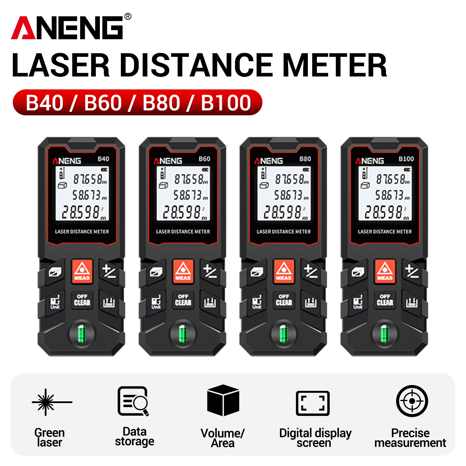 ANENG B40 B60 B80 B100 Handhel - đánh giá và giá Laser Measure Area Volume Calculator