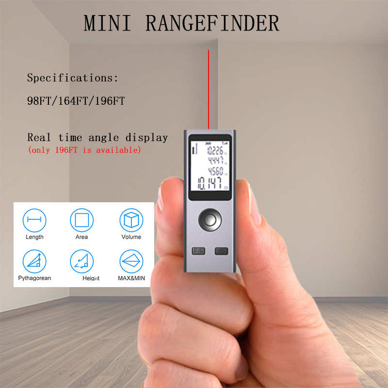 Mini Laser Rangefinder Digital - đánh giá và giá Laser Distance Meter 100M