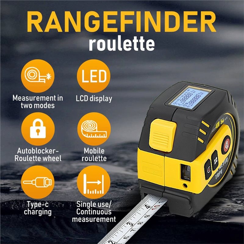 Premium-Laser Tape Measure 2 I - đánh giá và giá Laser Distance Meter 2 In 1 Tape