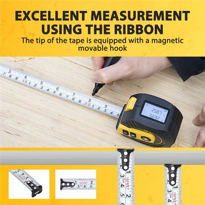 Premium-Laser Tape Measure 2 I - đánh giá và giá Laser Distance Meter 2 In 1 Tape