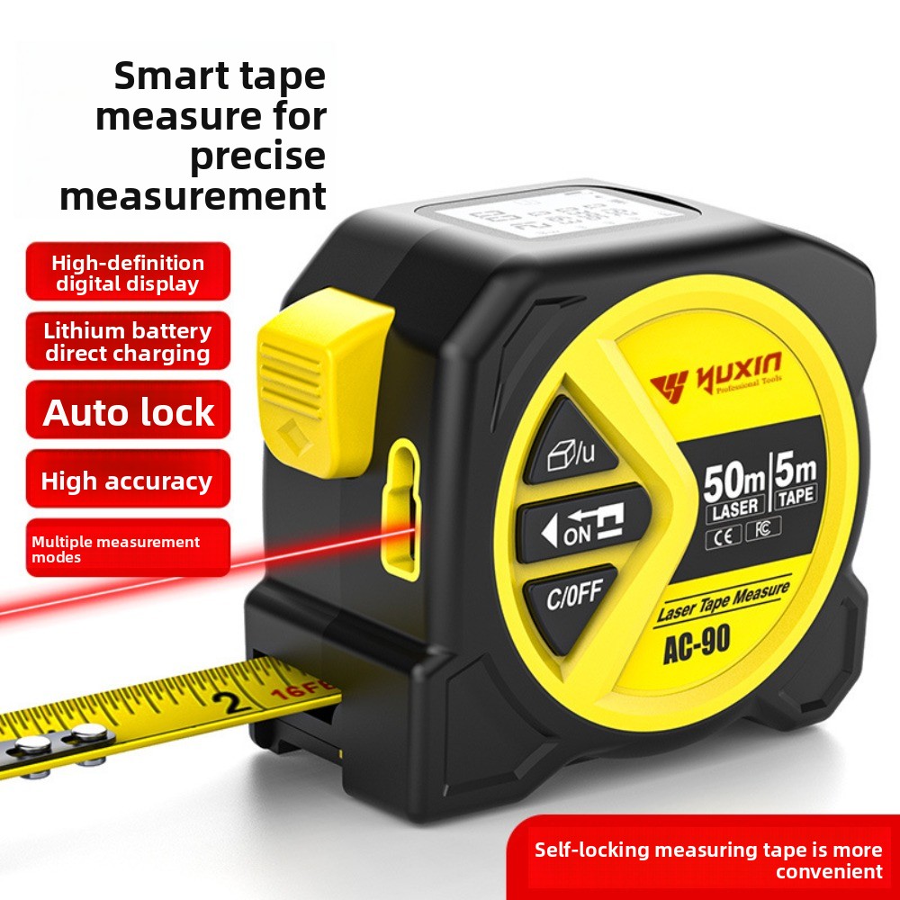 2 in 1 Laser Tape Measure 50m  - đánh giá và giá Digital Tape Measure 5M Laser