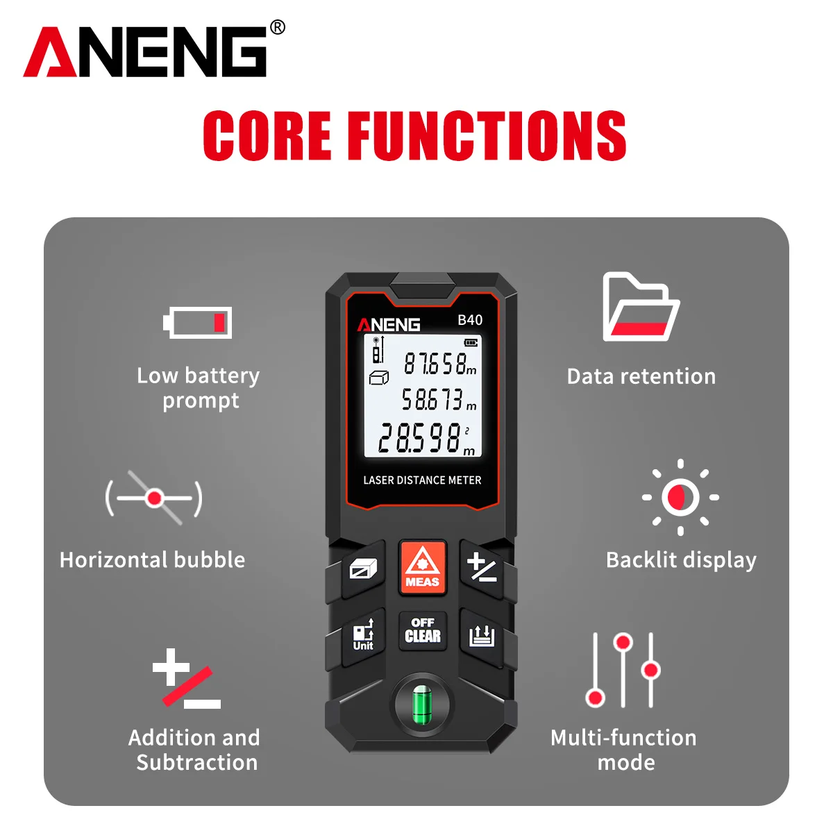 ANENG B40 B60 B80 B100 Handhel - đánh giá và giá Laser Measure Area Volume Calculator