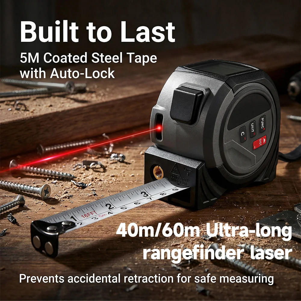 WENMEICE 40m/60m Laser Tape Me - đánh giá và giá Digital Tape Measure 5M Laser