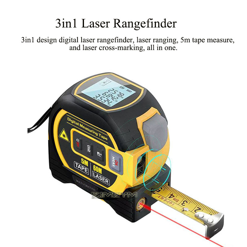 3 in 1 Laser Measuring Tape 40 - đánh giá và giá Digital Tape Measure 5M Laser