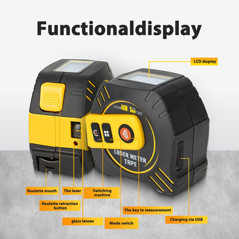 B62B 2 in 1 Laser Tape Measure - đánh giá và giá Laser Distance Meter 2 In 1 Tape