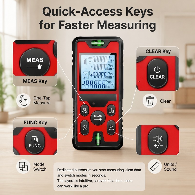 120M Laser Distance Meter USB‑ - đánh giá và giá Laser Distance Meter With Bubble Level