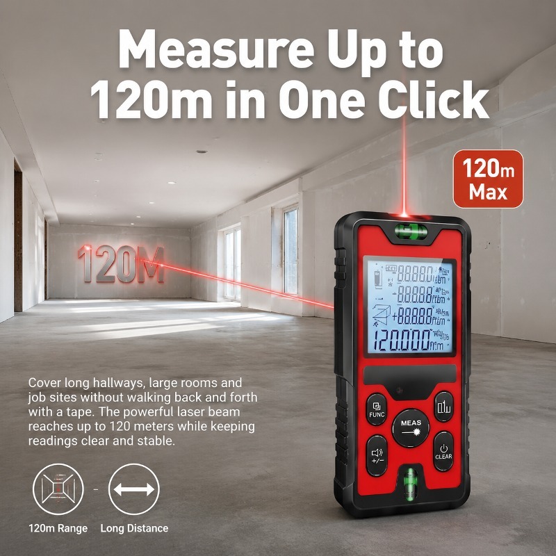 120M Laser Distance Meter USB‑ - đánh giá và giá Laser Distance Meter With Bubble Level