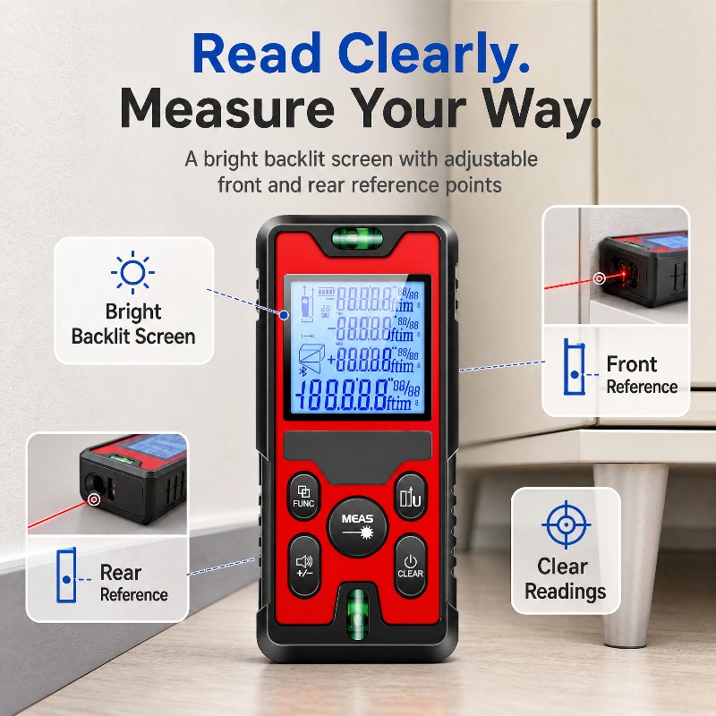 120M Laser Distance Meter USB‑ - đánh giá và giá Laser Distance Meter With Bubble Level