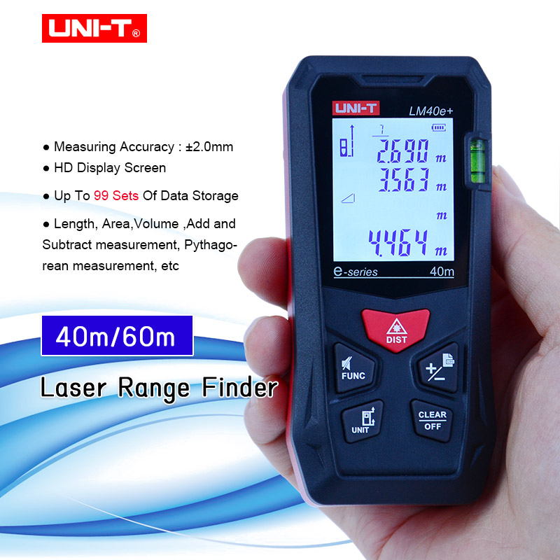 UNI-T LM40e+ LM60e+ Laser Rang - đánh giá và giá Laser Distance Meter With Bubble Level
