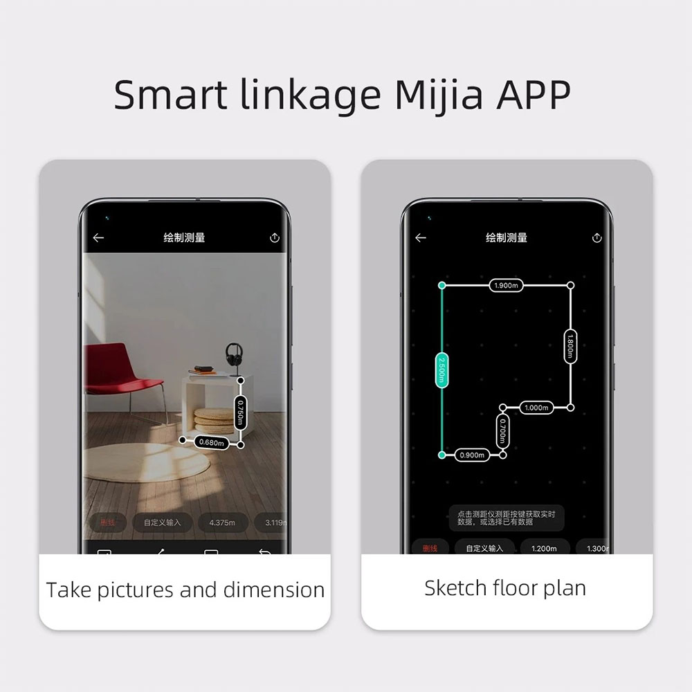 Mijia Smart Laser Rangefinder  - đánh giá và giá Laser Distance Meter 2 In 1 Tape