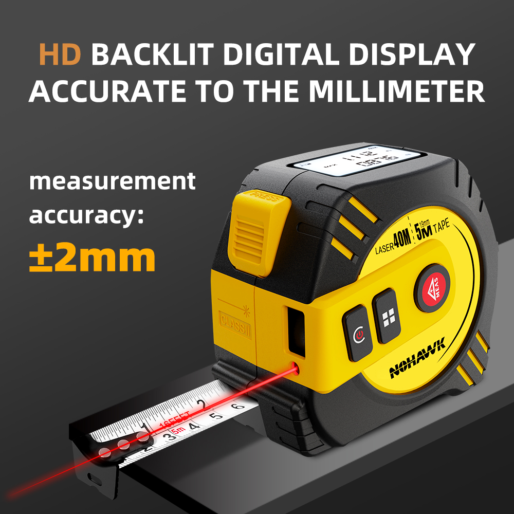 Nohawk 2 in 1 Laser Tape Measu - đánh giá và giá Laser Distance Meter 2 In 1 Tape