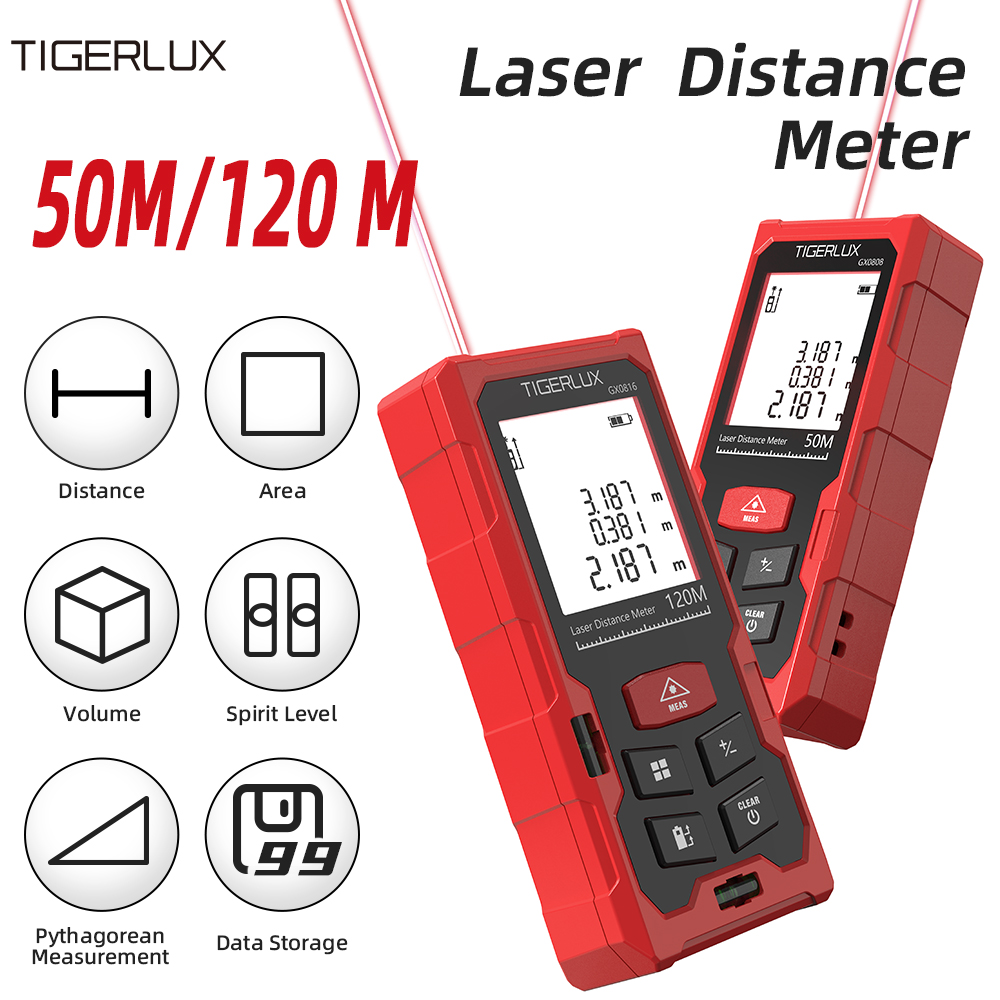 Laser Distance Meter 50M 120M  - đánh giá và giá Laser Distance Meter With Bubble Level