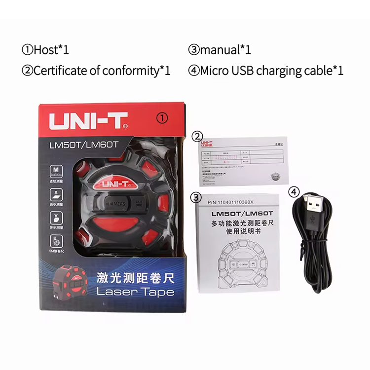 UNI-T LM50T LM60T 2 in 1 Laser - đánh giá và giá Laser Distance Meter 2 In 1 Tape